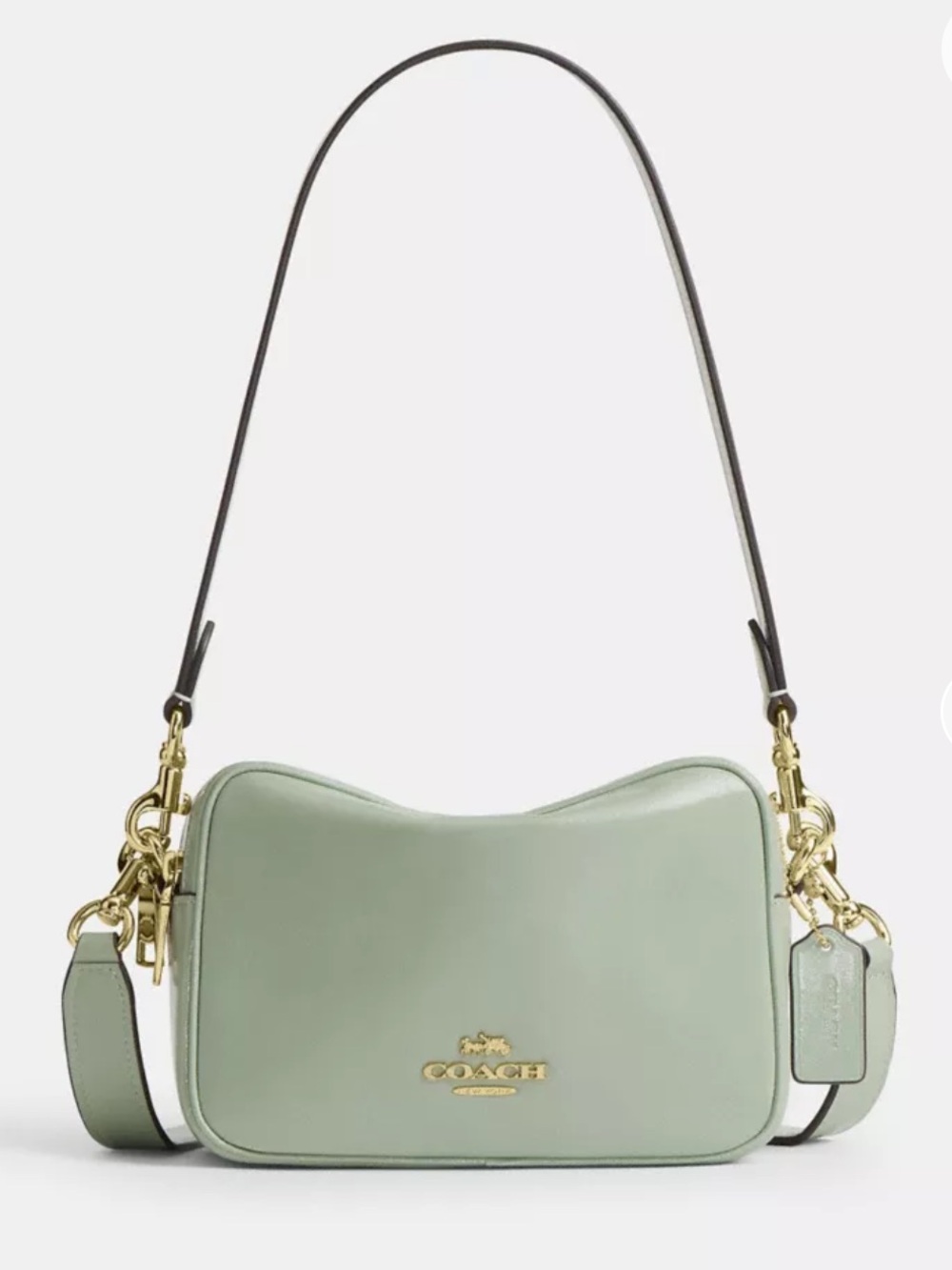 NWt Coach! Mini Carey Crossbody Bag!! Gold/Light Pistachio